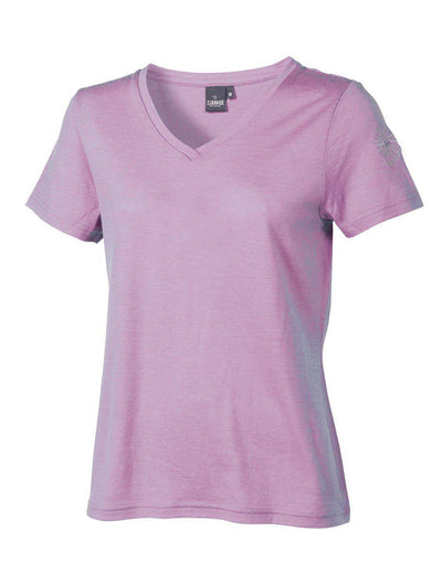 Underwool Mim v-ringad t-shirt dam i ljuslila, 100% merinoull, mulesingfri.